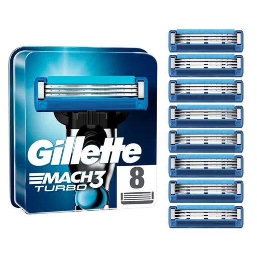 Gillette Mach 3 Turbo Skustuvo Galvutės, 8 vnt. peiliukai